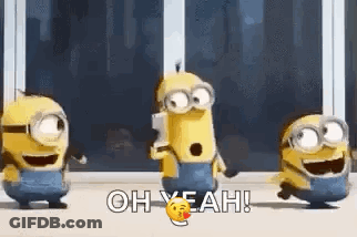 Minions Standing Together GIF