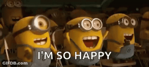 Minions Standing With Mouths Open GIF