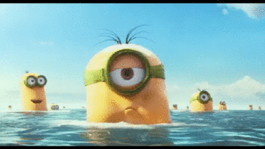 Minions Swimming GIF
