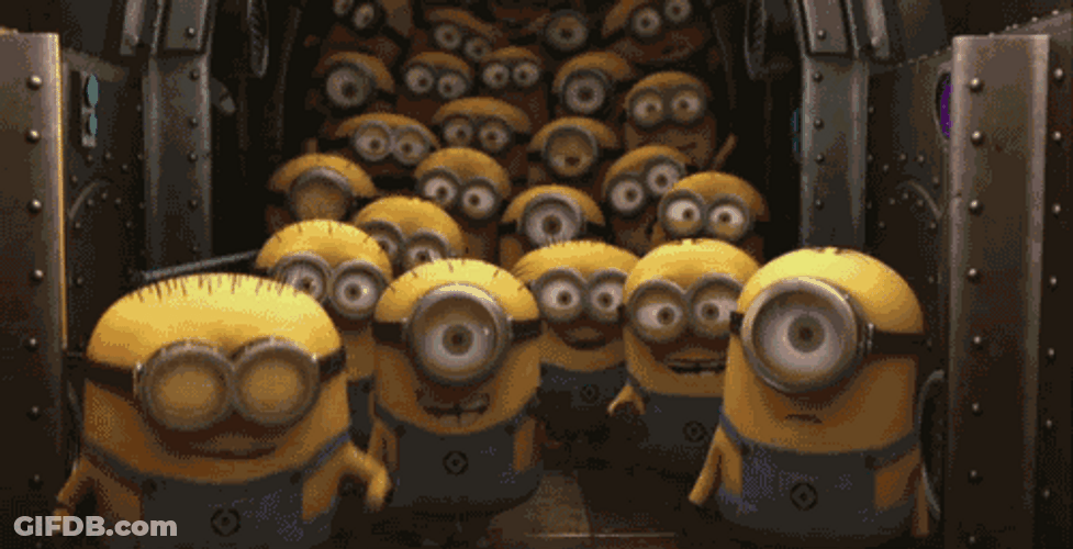 Minions Wave At The Back GIF