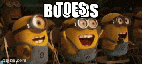 Minions With Btoess Text GIF