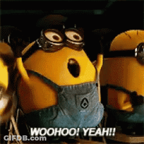 Minions Wooo WooHoo Yeah GIF