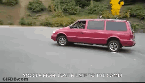 Minivan Drifting With Smoke GIF