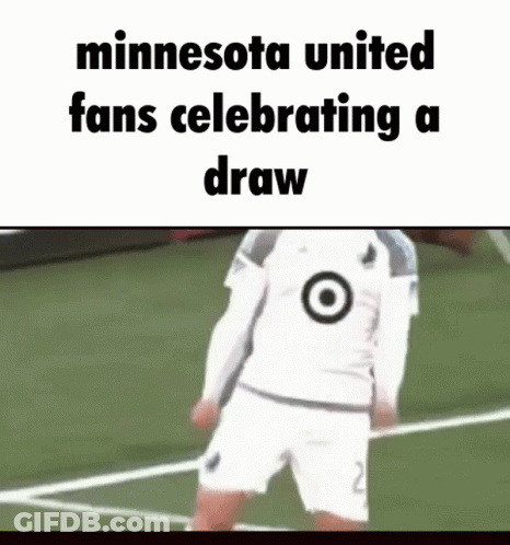 Minnesota United Fans Celebrating Draw With Soccer Player GIF