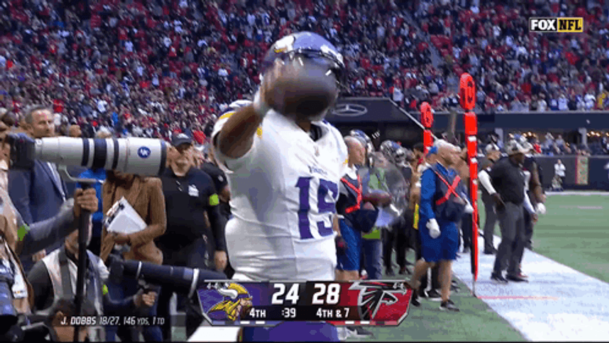 Minnesota Vikings Joshua Dobbs Dropping Football GIF