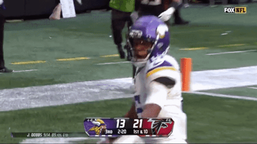 Minnesota Vikings Joshua Dobbs Tossing Football GIF