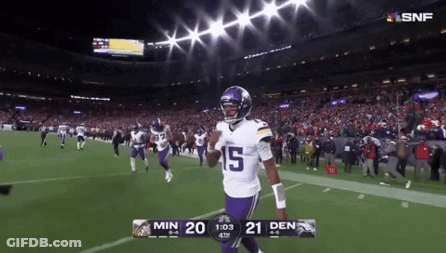 Minnesota Vikings Joshua Dobbs Touching Helmet GIF