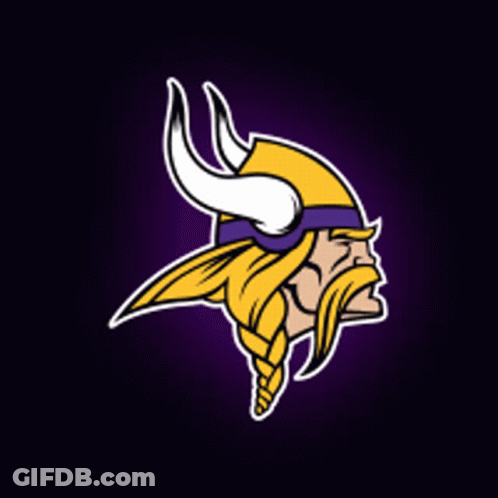 Minnesota Vikings Logo On Dark Purple Background GIF