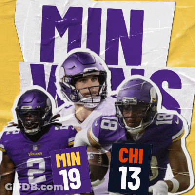 Minnesota Vikings Poster Three Players Holding Footballs GIF