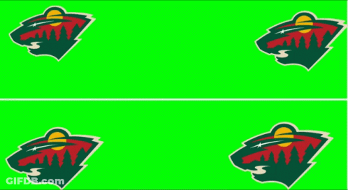 Minnesota Wild Logo On Green Background GIF