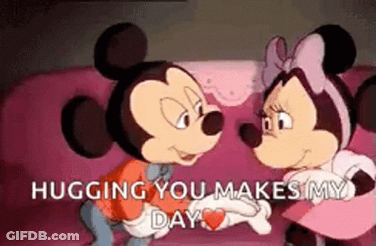 Minnie And Mickey Mouse Cuddling GIF