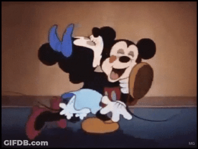 Minnie Kisses Mickey Mouse GIF