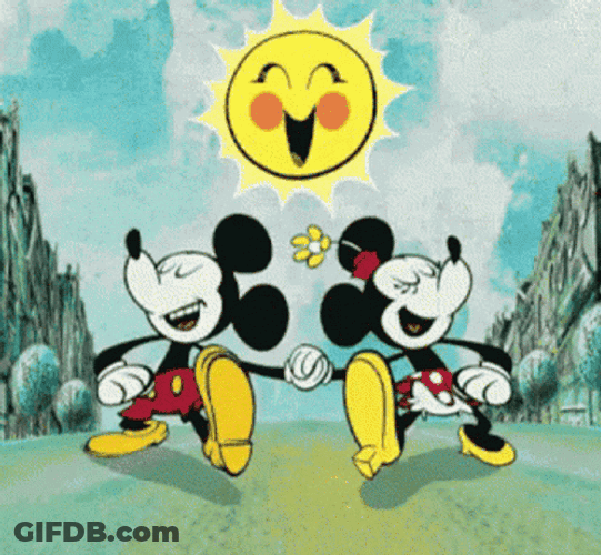 Minnie Mickey Mouse Holding Hands GIF