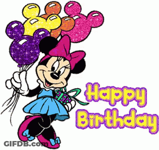 Minnie Mouse Balloons Disney Happy Birthday GIF