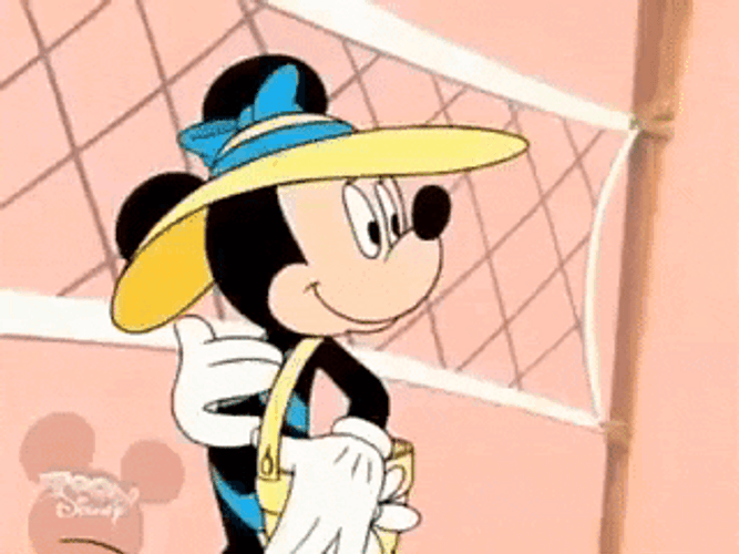 Minnie Mouse Blue Swimsuit With Cap GIF