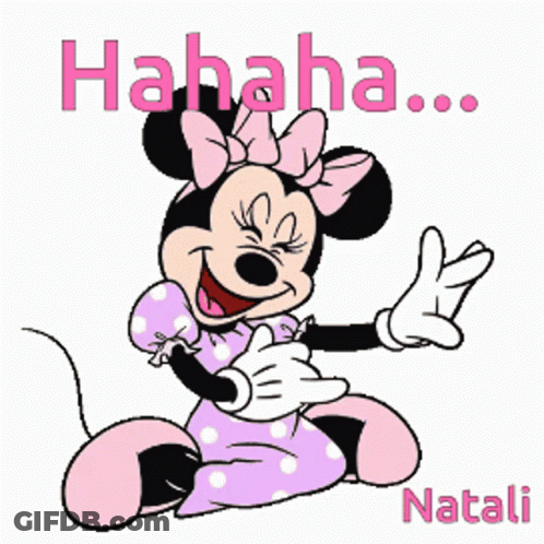 Minnie Mouse Covering Eyes Saying Hahaha GIF