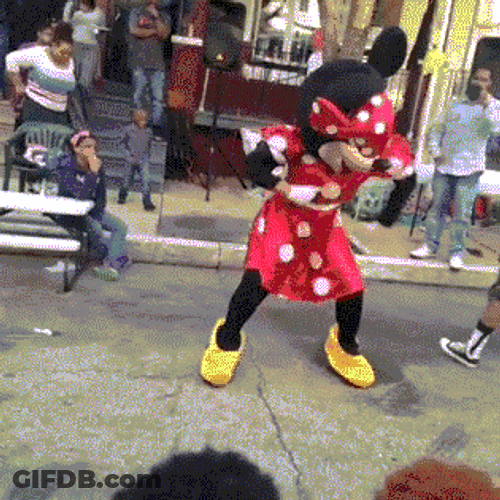 Minnie Mouse Doing Dance Split GIF
