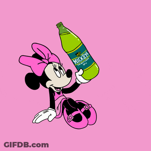 Minnie Mouse Drinking Malt Liquor GIF