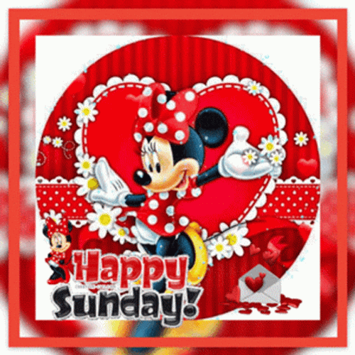 Minnie Mouse Heart Happy Sunday GIF