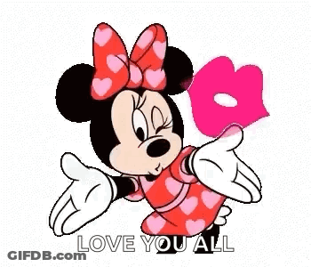 Minnie Mouse Holding Heart Saying Love You All GIF