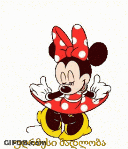 Minnie Mouse In Red-White Polka Dot Thumbs Up GIF