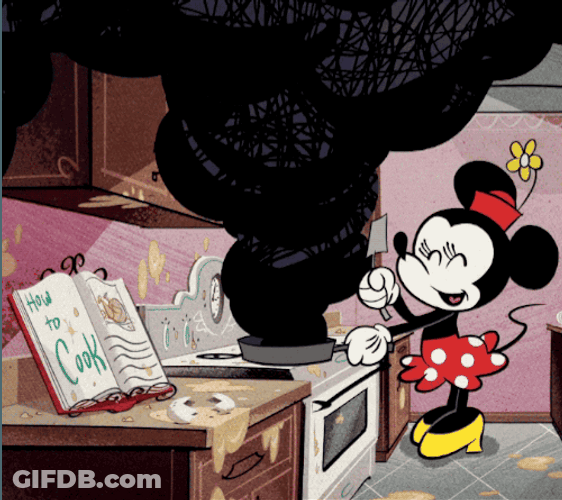 Minnie Mouse Learns How To Cook GIF