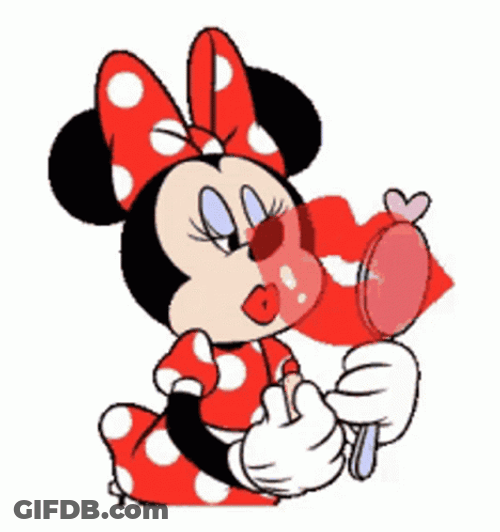Minnie Mouse Lipstick Time GIF
