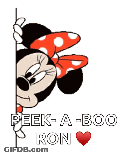 Minnie Mouse Peeking Behind Wall GIF