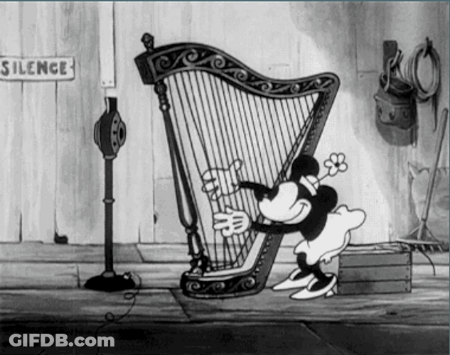 Minnie Mouse Playing Harp GIF