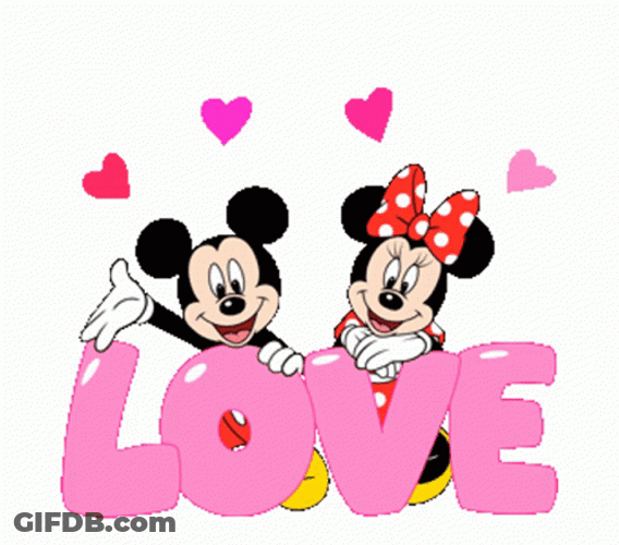 Minnie Mouse Showing Love With Mickey Mouse GIF