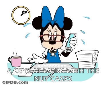 Minnie Mouse Sitting At Desk Holding Pencil GIF