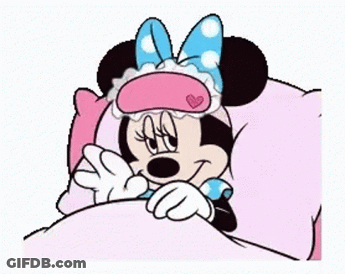 Minnie Mouse Sleeping With Sleep Mask GIF