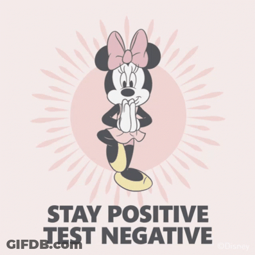 Minnie Mouse Stay Positive Test Negative GIF