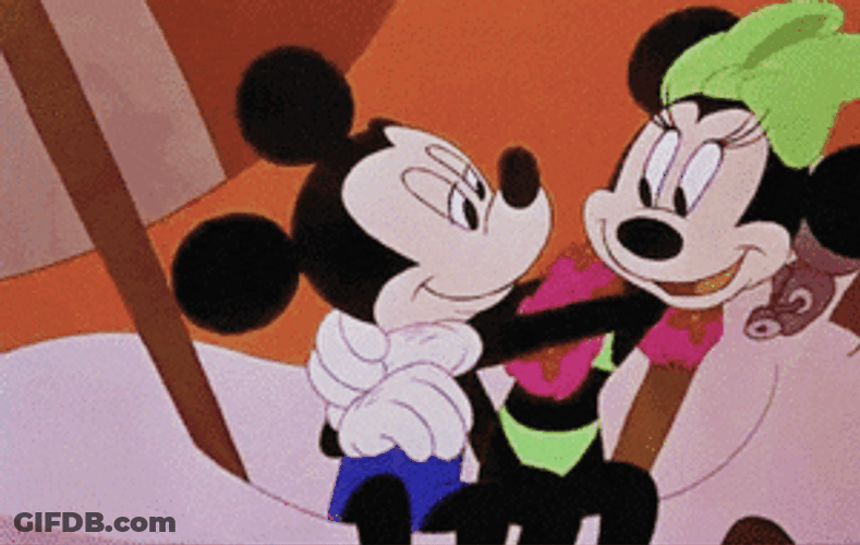 Minnie Mouse Tight Hugging Mickey Mouse GIF