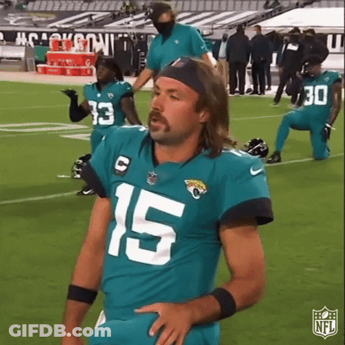 Minshew Jokes Around During Game GIF