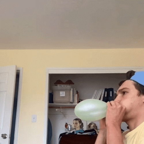 Mint Green Balloon Deflating GIF