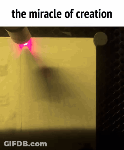 Miracle Of Creation Written On Picture Bottom GIF