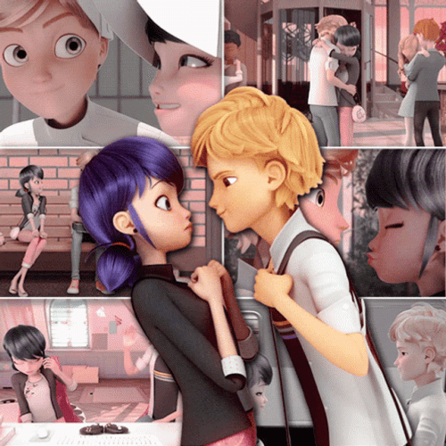 Miraculous Marinette And Adrien Falling In Love GIF