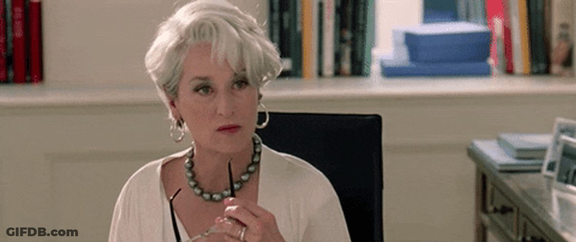 Miranda Priestly Disagreeing Look GIF
