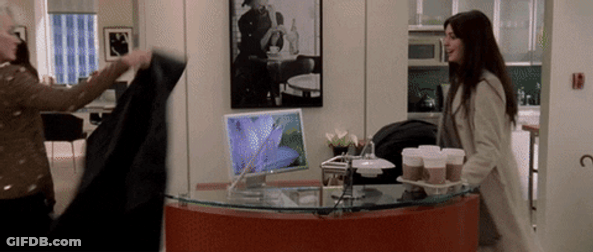 Miranda Priestly Disrespectful Dropping Bag GIF