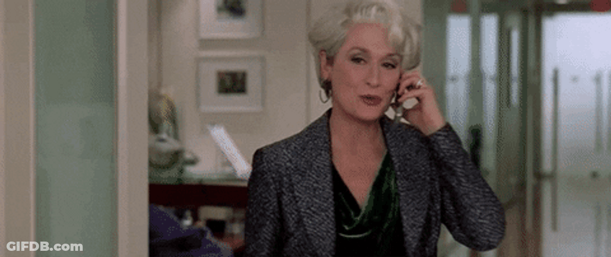 Miranda Priestly Judging Outfit GIF