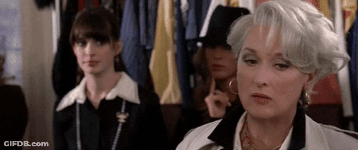 Miranda Priestly Poker Face GIF