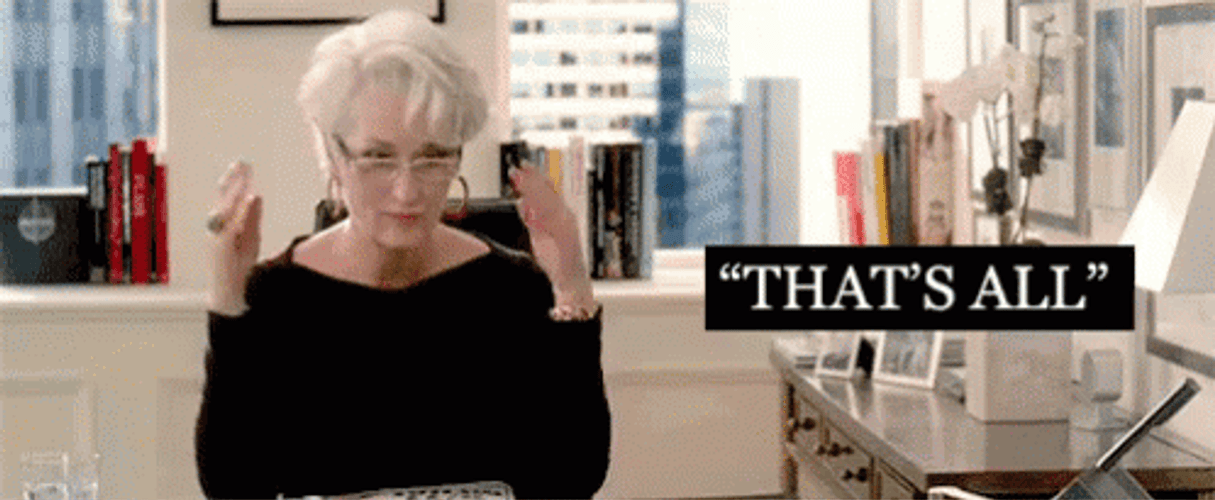 Miranda Priestly That's All Folks GIF