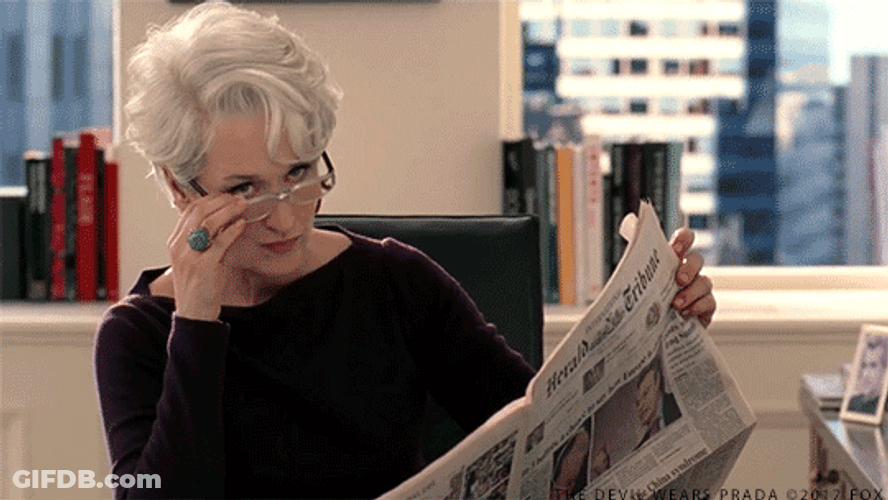 Miranda Priestly Thinking Look GIF