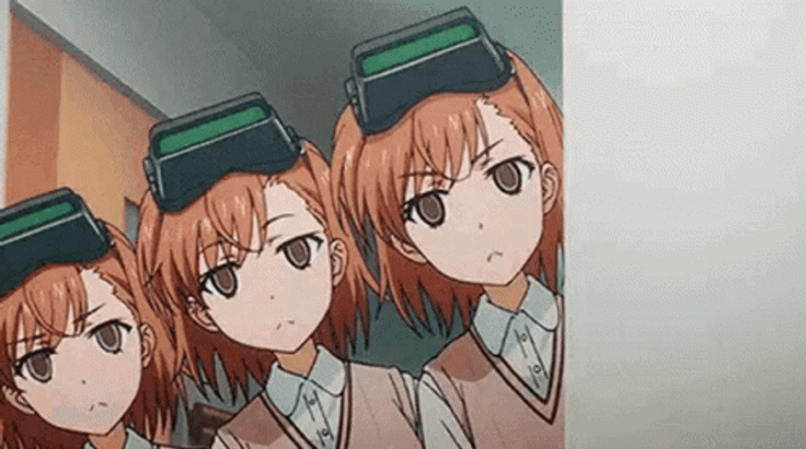 Misaka Mikoto Clones Peeking GIF