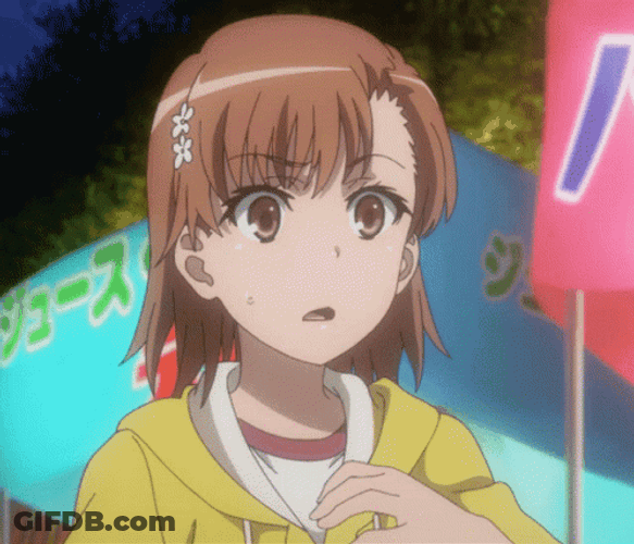 Misaka Mikoto Shocked Reaction GIF