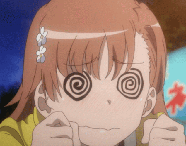Misaka Mikoto With Dizzy Eyes GIF