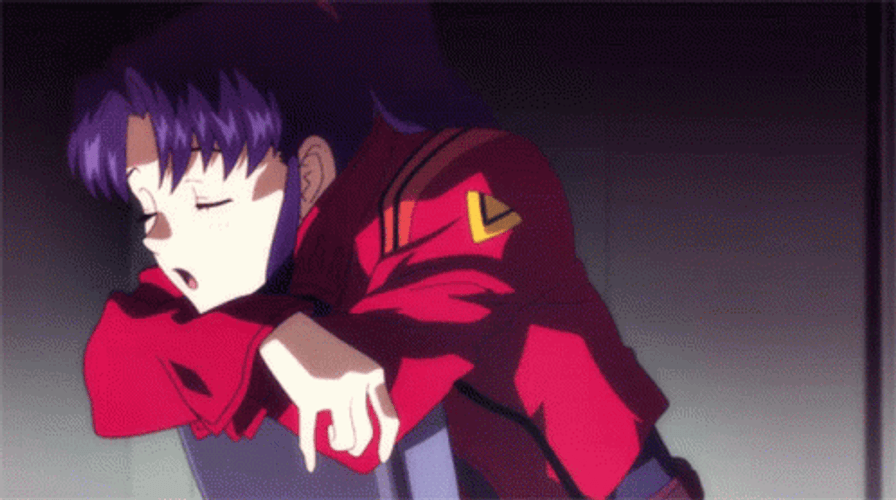 Misato Katsuragi Bored Reaction Evangelion GIF