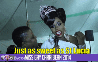 Miss Gay Caribbean 2014 Poster With Drag Queen GIF