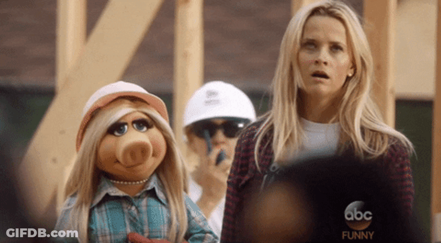 Miss Piggy Bumping A Woman GIF
